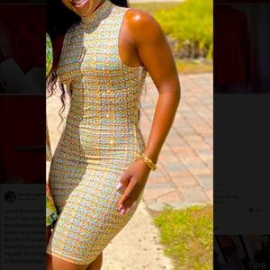 Multicolored rhinestones short dress